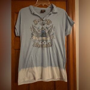 Harley-Davidson Light Blue Tee with Logo